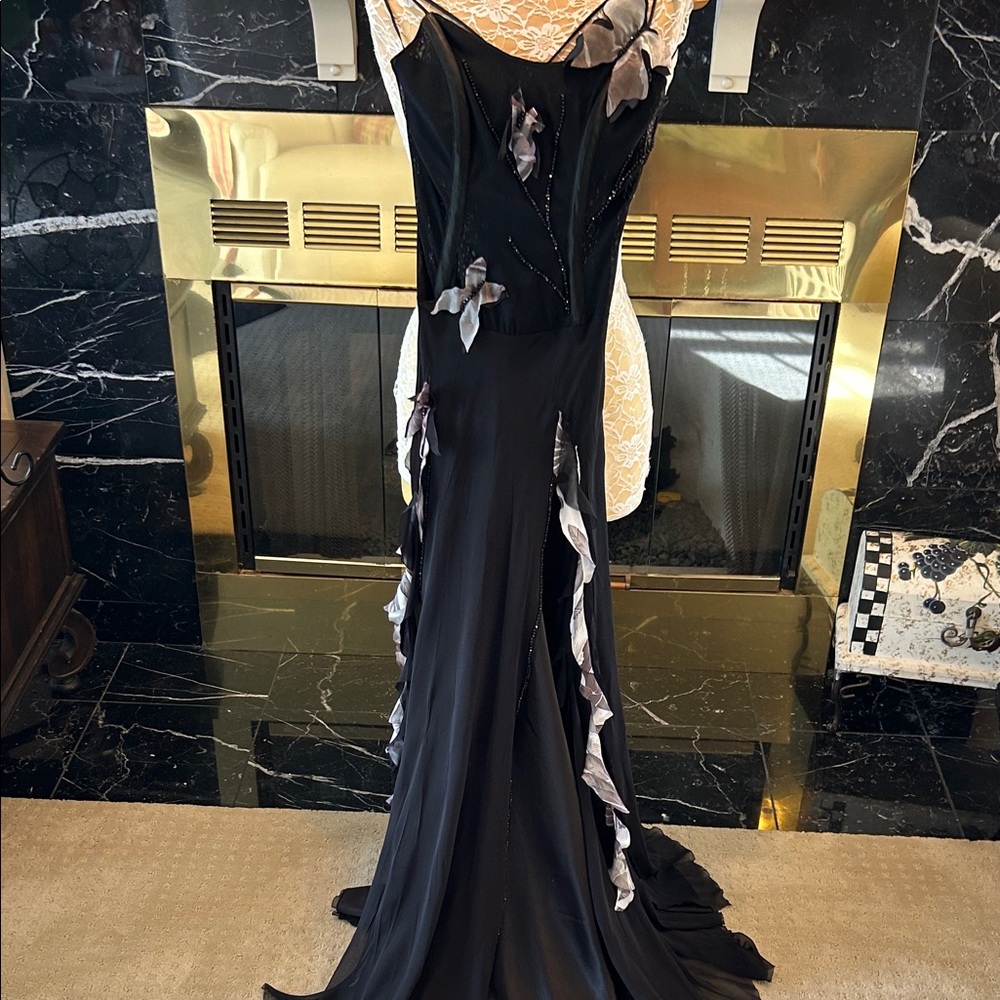 Sophisticated Black and Gray Maxi Dress